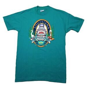 Louisiana Bayou Country TShirt Large Hanes Fifty-Fifty Tag Single Stitch USA
